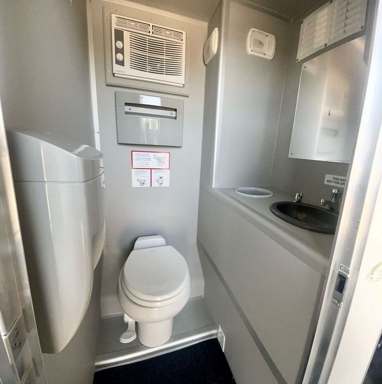 Interior View of Porta Potty Rental With Sink in Kern County CA
