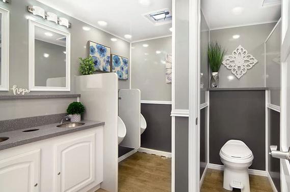 Interior View of Restroom Trailer Rental in Placer County, California